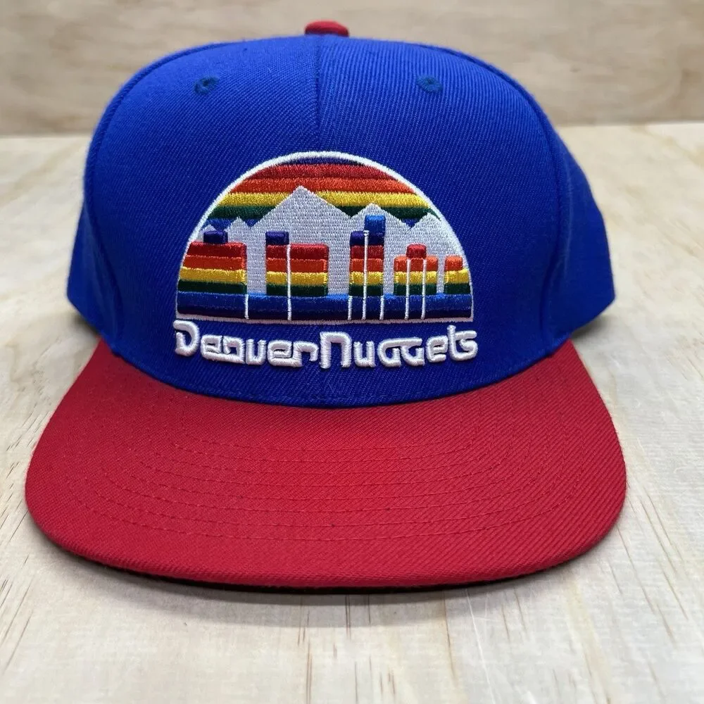 NEW Denver Nuggets Mitchell Ness Hardwood Classics 2 Tone Snapback Hat Cap